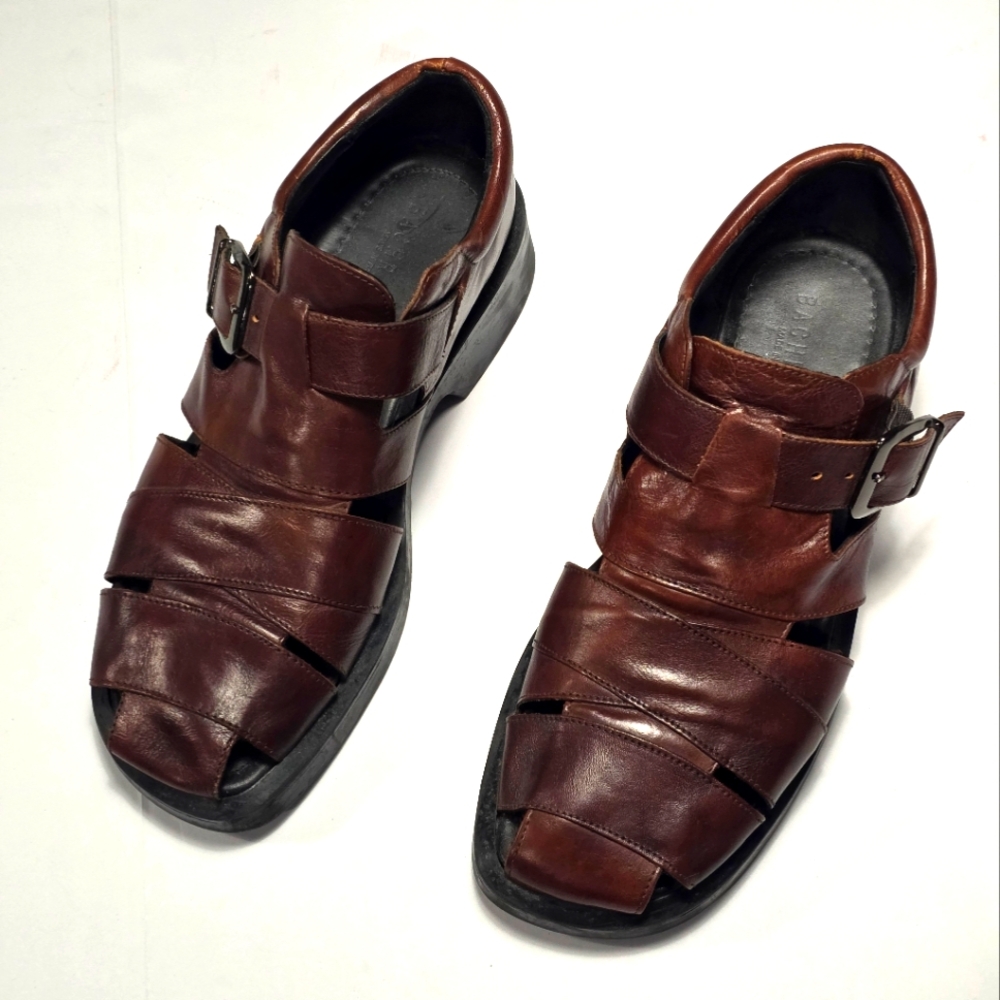 Bachrach Men's Brown Leather Sandals Size 12